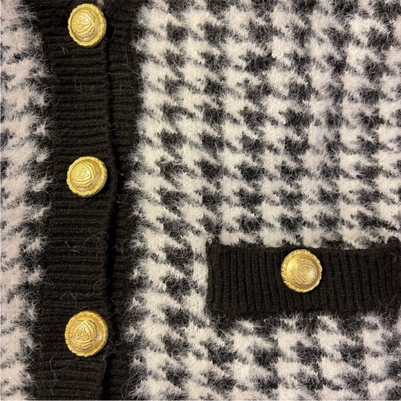 TAHARI Houndstooth Cardigan XS - Picture 3 of 5
